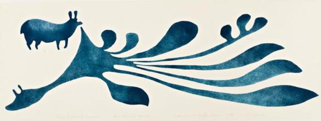 Kenojuak Ashevak (1927-2013) - Rabbit Eating Seaweed