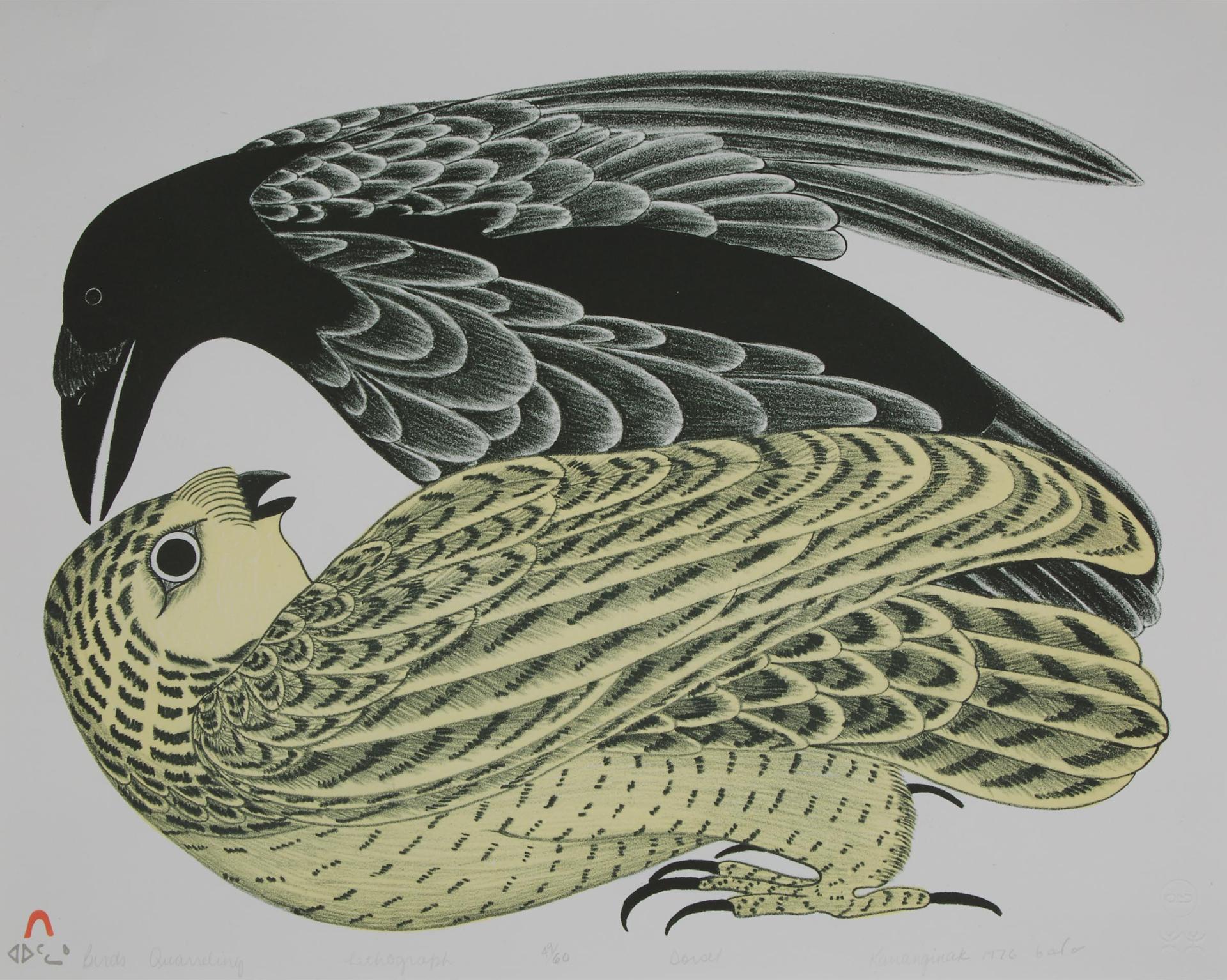 Kananginak Pootoogook (1935-2010) - Birds Quarreling