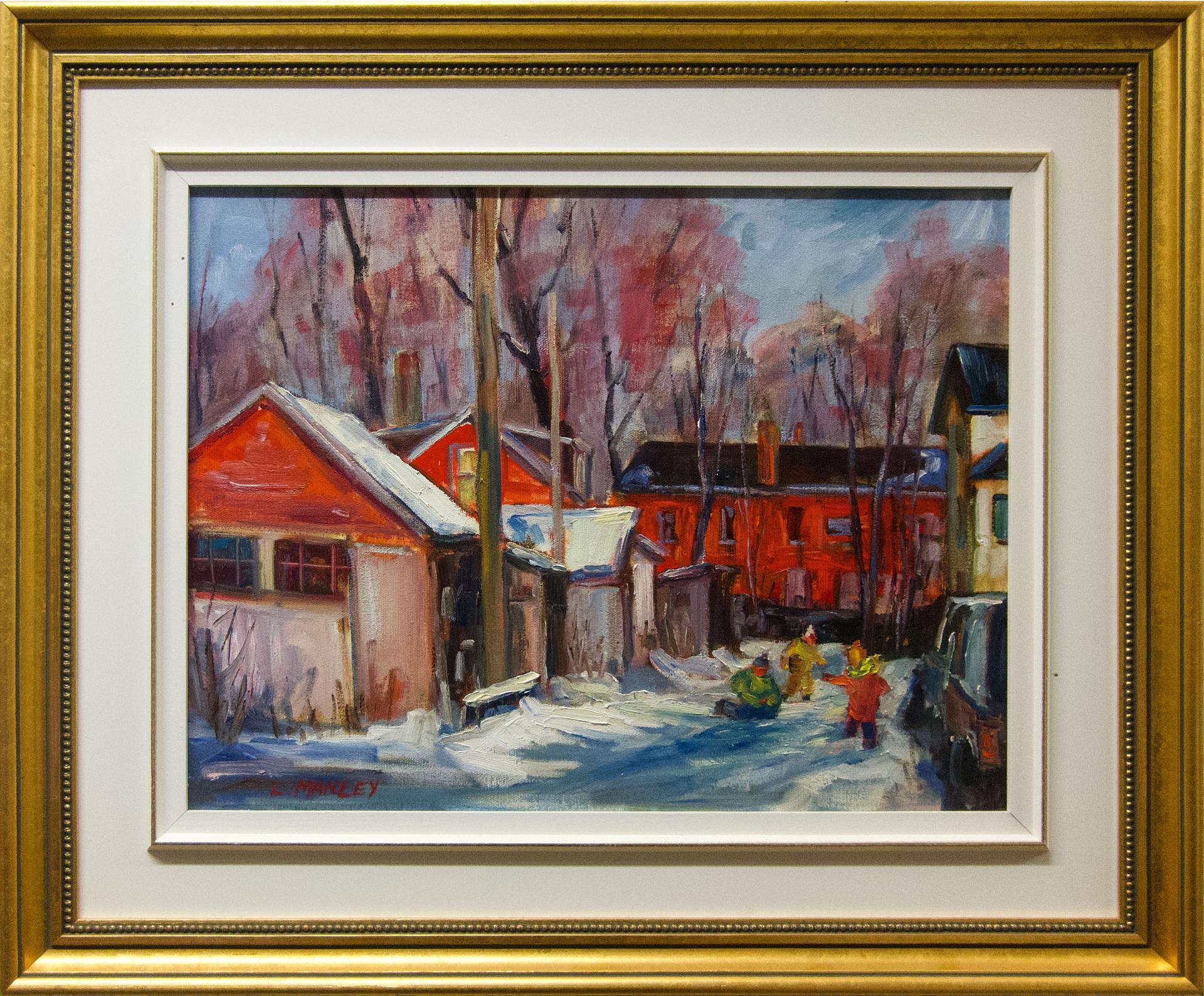 Lucy Manley (1947) - Snow Ball Fight - Maiden Lane & London St., Peterborough