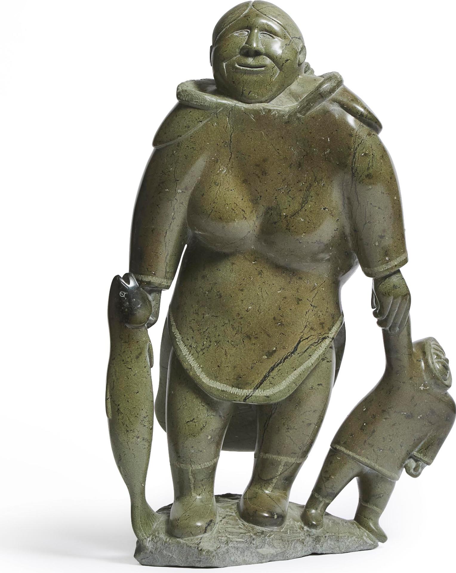 Johnny Ikkidluak (1945) - Mother With Child And Catch, 1975