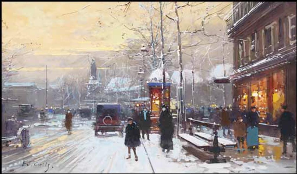 Edouard Léon Cortès (1882-1969) - Paris Street Scene
