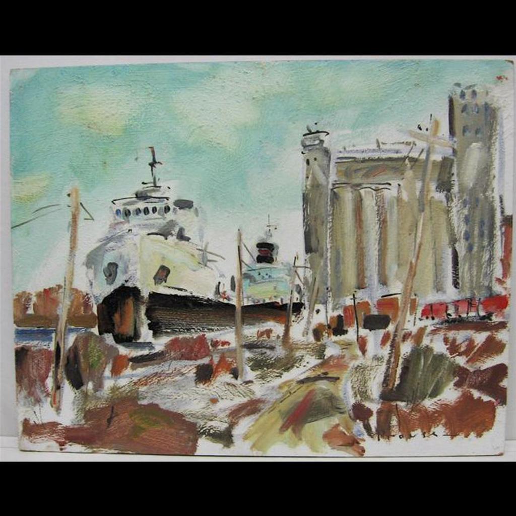 Rod Prouse (1945) - Docked Freighter; Docked Boats