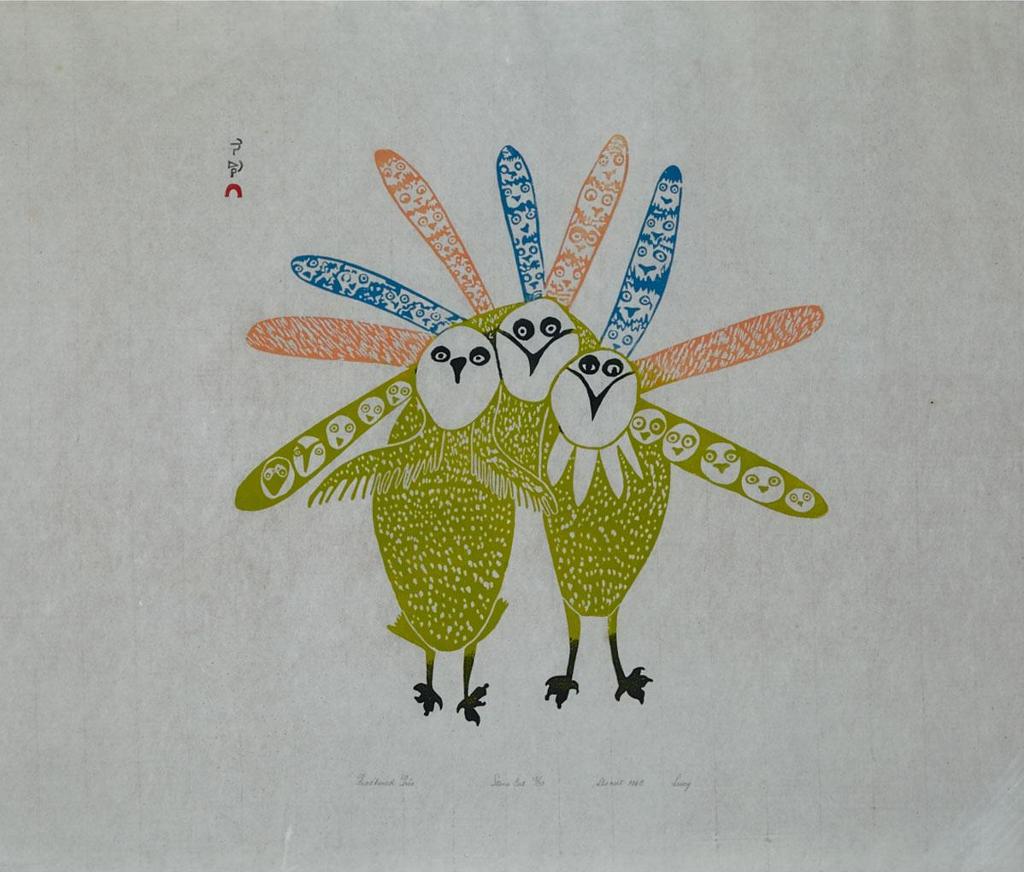 Lucy Qinnuayuak (1915-1982) - Feathered Trio