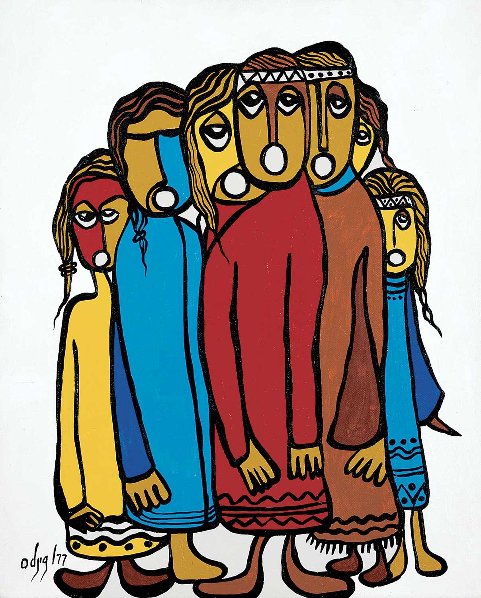 Daphne Odjig (1919-2016) - Lady Pow Wow Singers