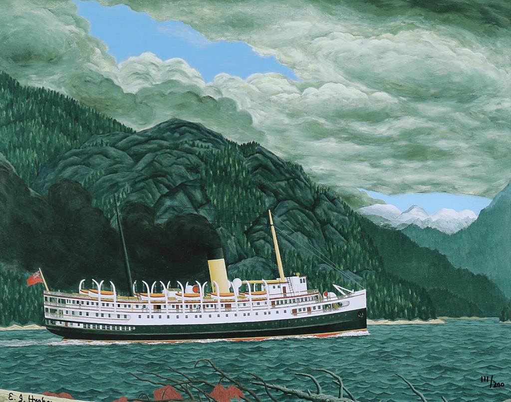 Edward John (E. J.) Hughes (1913-2007) - Steamer In Grenville Channel