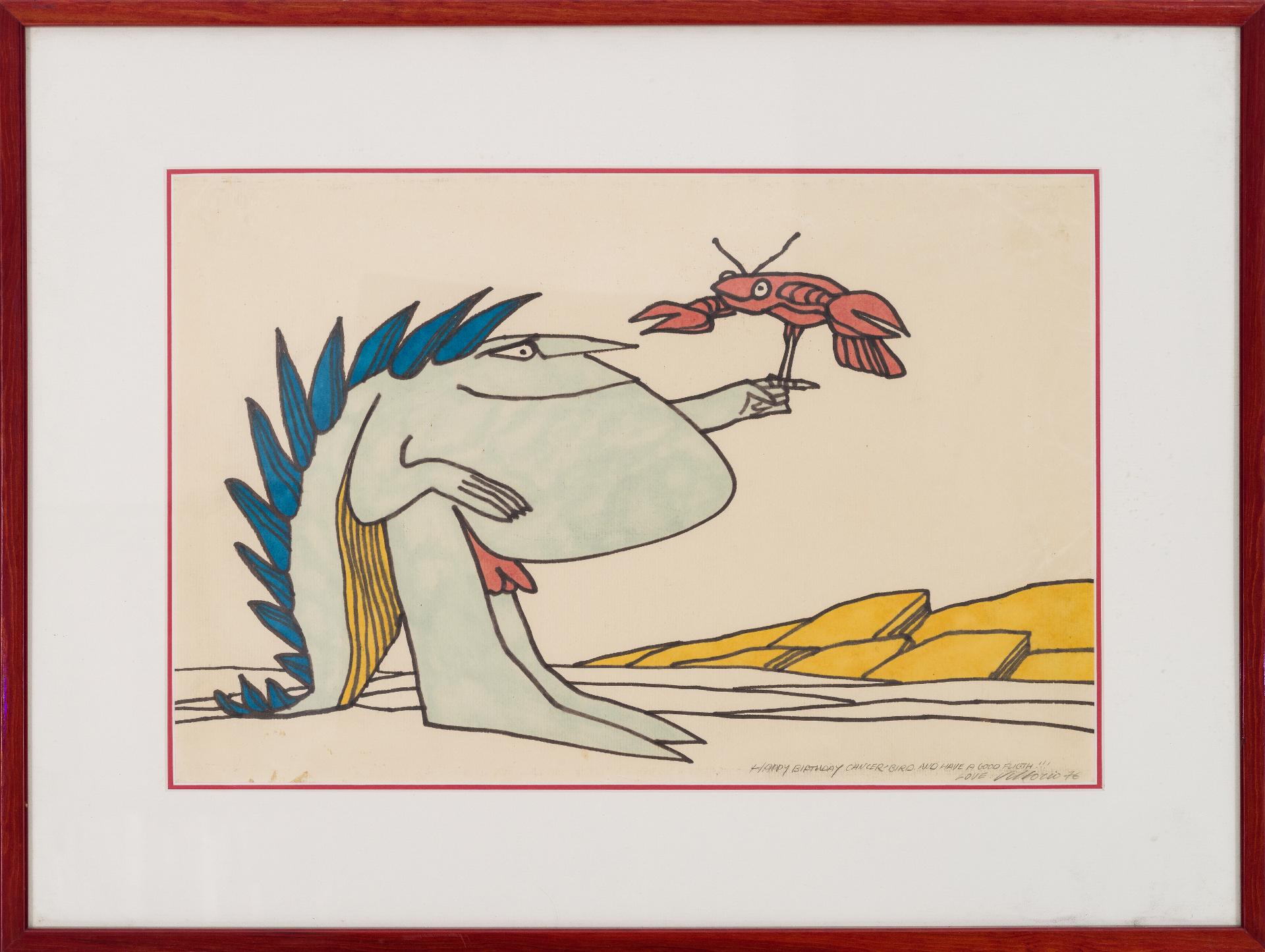 Vittorio Fiorucci (1932-2008) - Happy birthday cancer-bird and have a good flight, 1976