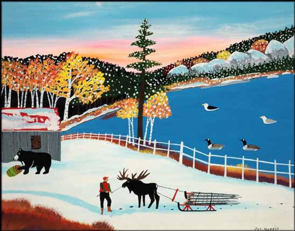 Joseph (Joe) Norris (1925-1996) - Moose Hauling Firewood