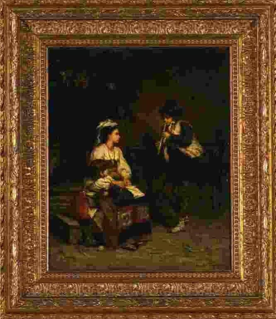 Pauline Elise Leonide Bourges (1838-1900) - Untitled (Interior with Young Musician)