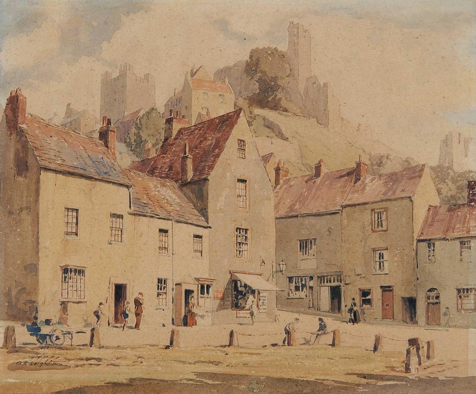 Alfred Crocker Leighton (1901-1965) - Untitled - The Town Square Below the Castle