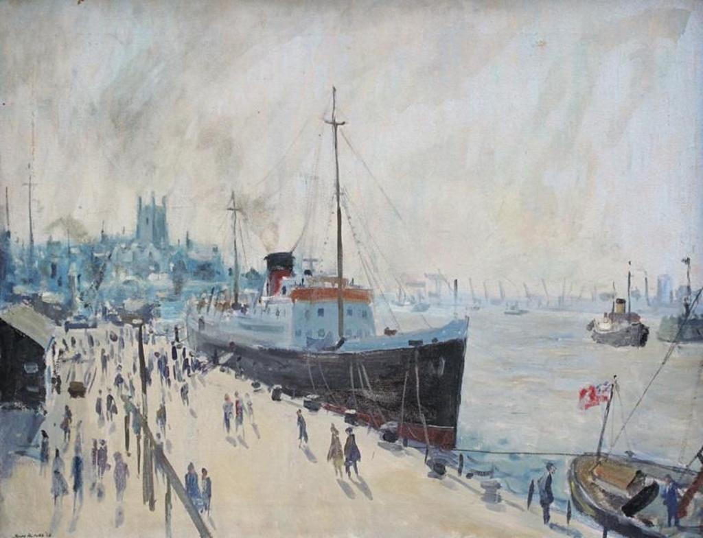 John Alford (1929-1960) - Freighter In Port; 1960