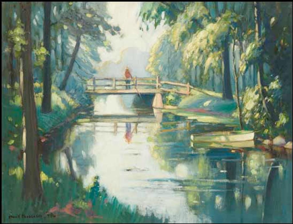 Frank Shirley Panabaker (1904-1992) - Fishing at the Canal Bridge