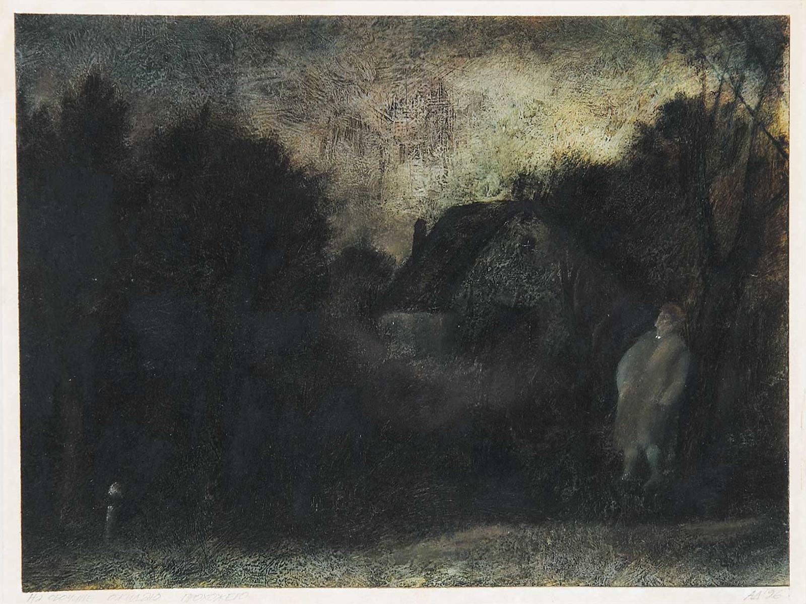 Alexander Dobrovolsky - Untitled - Lady Leaning Against a Tree