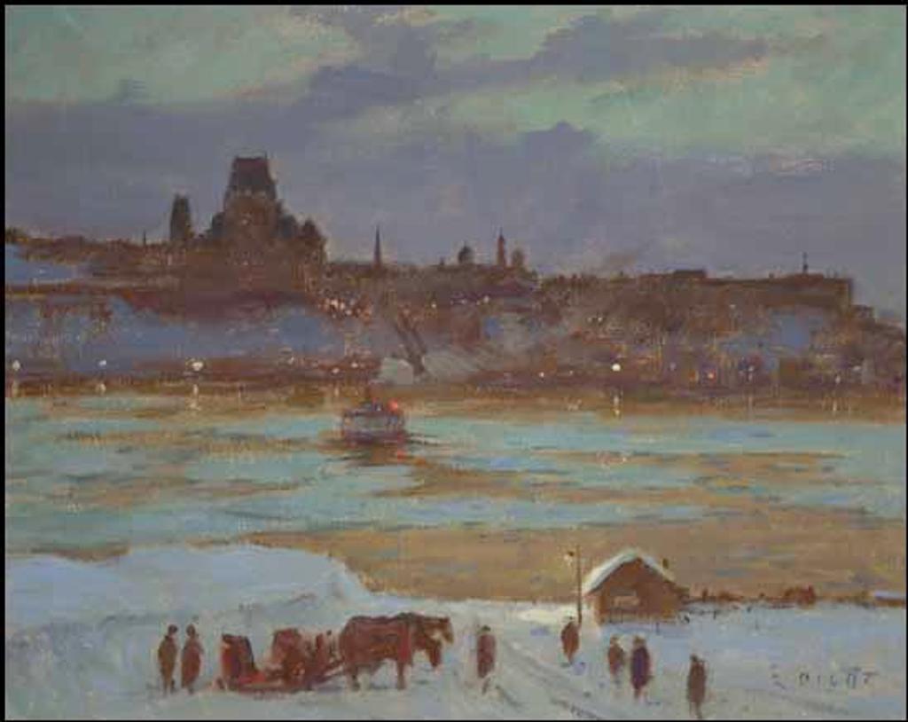Robert Wakeham Pilot (1898-1967) - Ferry Cab Stand in Winter, Quebec
