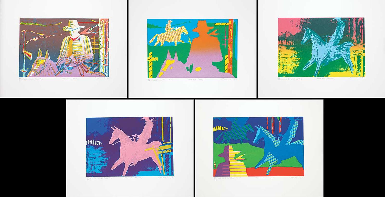Alan Wood (1935-2017) - Ranch Series Four #1-5 [Horse and Cowboy]  #87/200