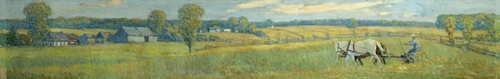 Frederick William Hutchison (1871-1953) - Cutting the Mid Summer Hay