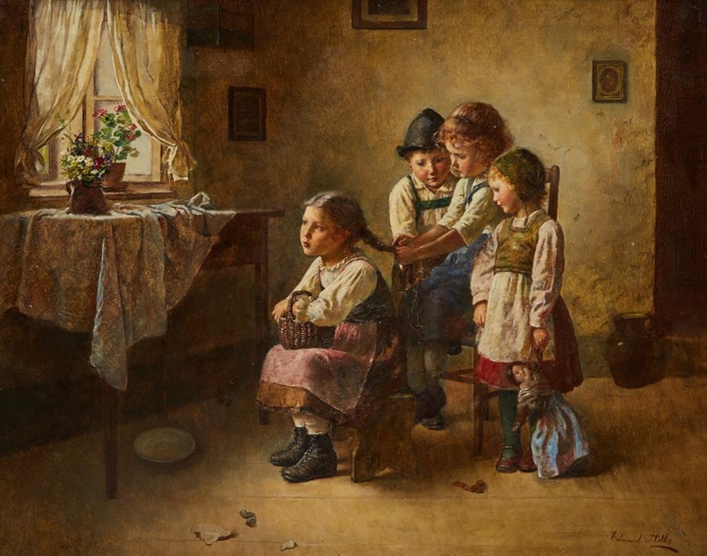 Edmund Adler (1876-1965) - Braiding Her Hair