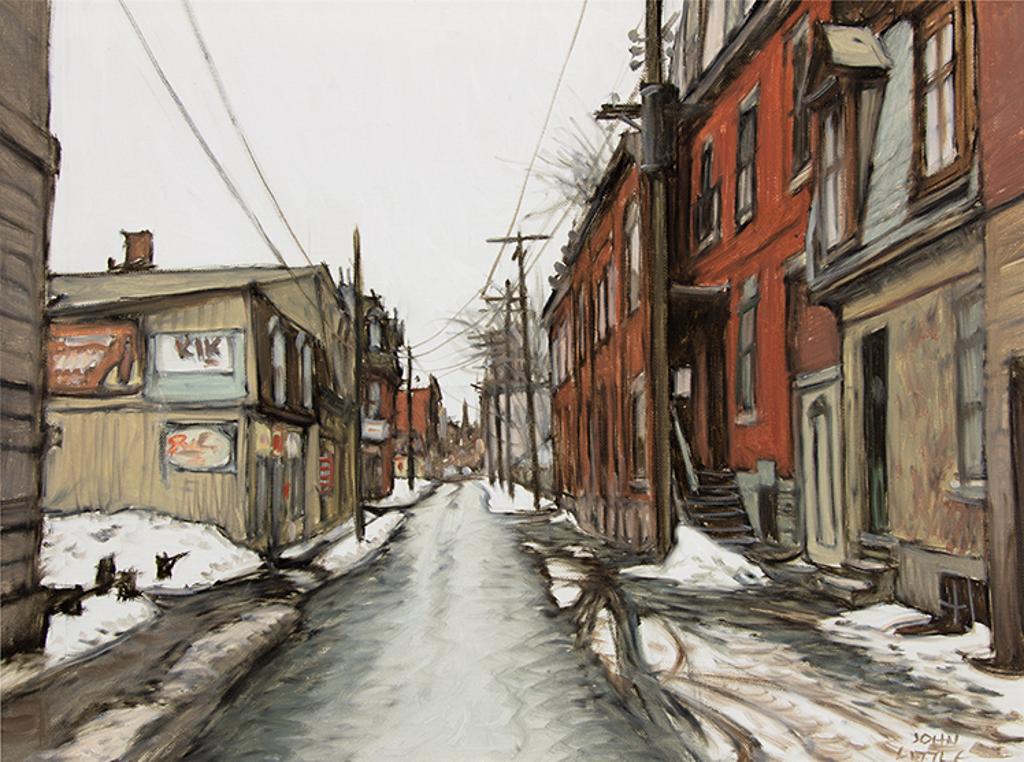 John Geoffrey Caruthers Little (1928-2024) - The Blue Spot, Rue la Gauchetière d'autrefois, Montreal