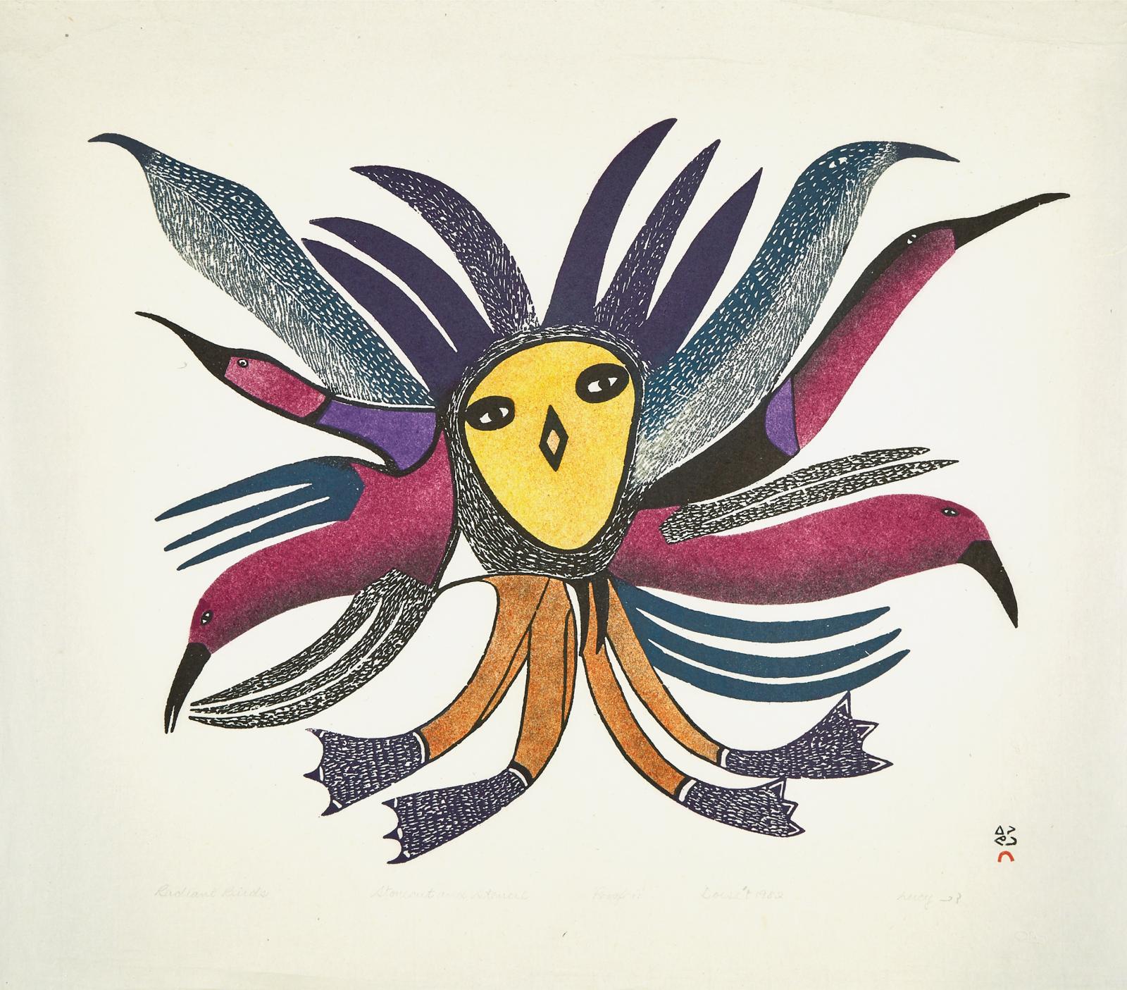 Lucy Qinnuayuak (1915-1982) - Radiant Birds