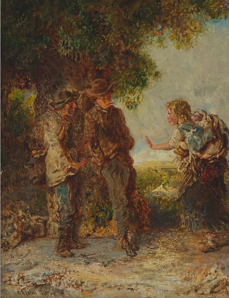 Otto Rheinhold Jacobi (1812-1901) - Mother And Child, Met By Two Travellers, 1878