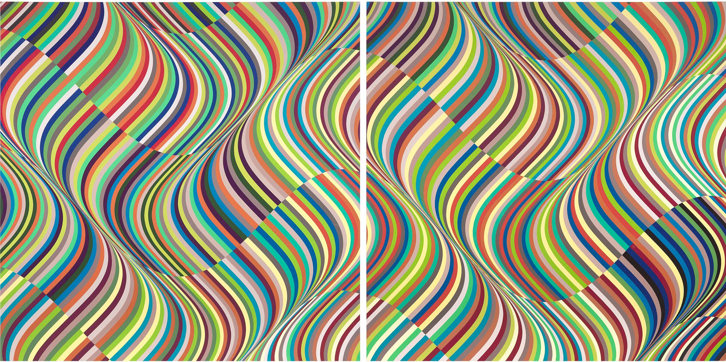 Angela Leach (1966) - AR WAVE LARGE #9, #10, 2005 (DIPTYCH)