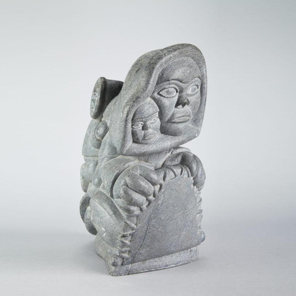 Abraham POV (1927-1994) - Mother With Child Stretching A Skin