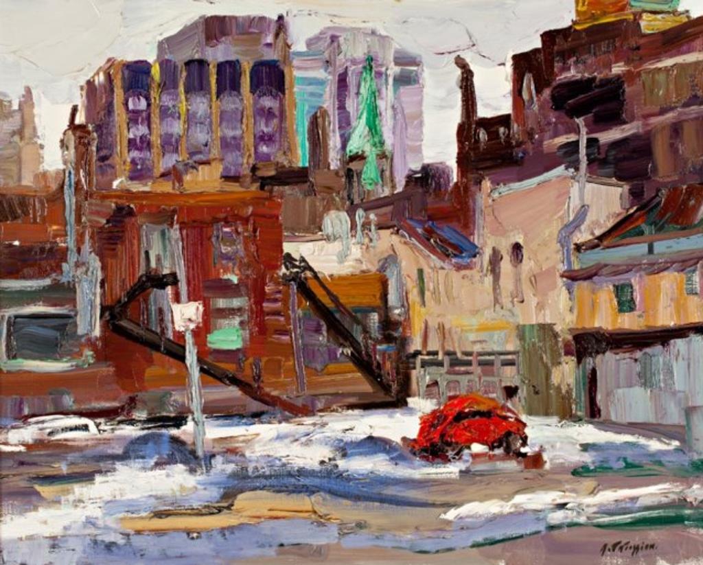 Armand Tatossian (1948-2012) - Red Car in Winter