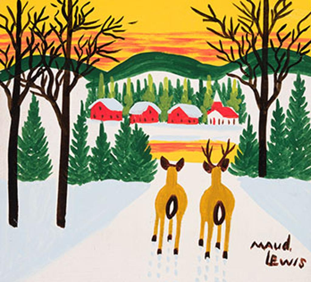 Maud Kathleen Lewis (1903-1970) - Two Deer