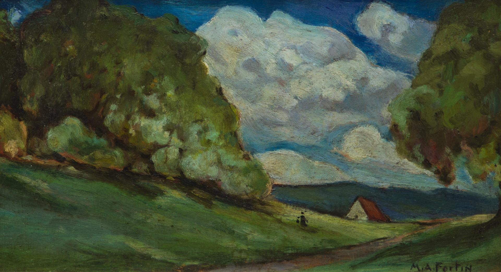 Marc-Aurèle Fortin (1888-1970) - Paysage animé, c. 1920