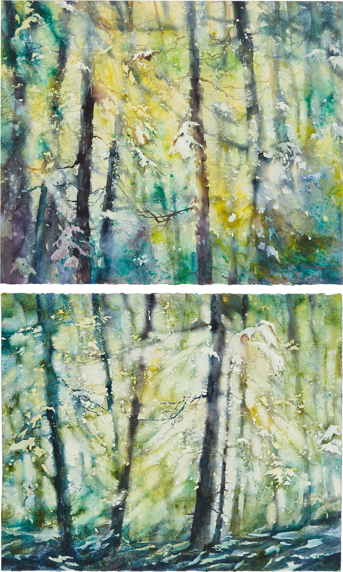 Catherine Beverly Hagan - Untitled (Two Woodland Scenes)