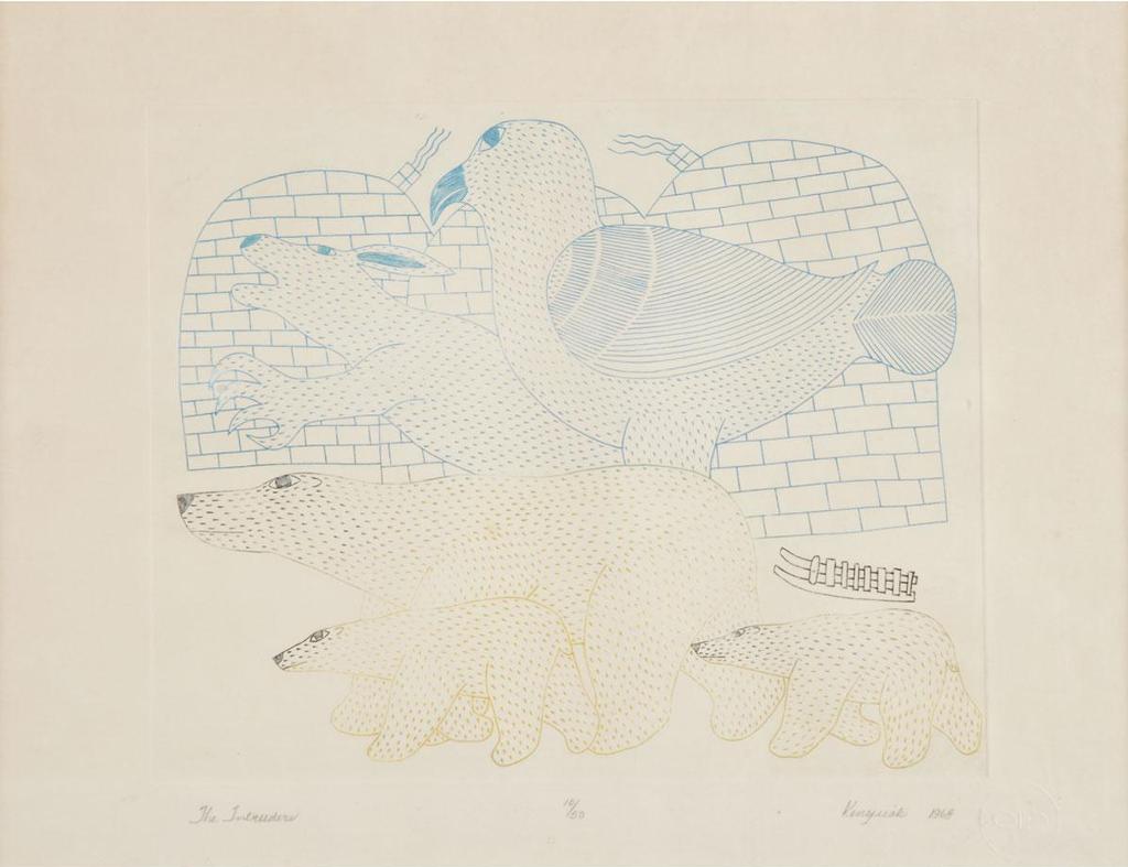 Kenojuak Ashevak (1927-2013) - The Intruders