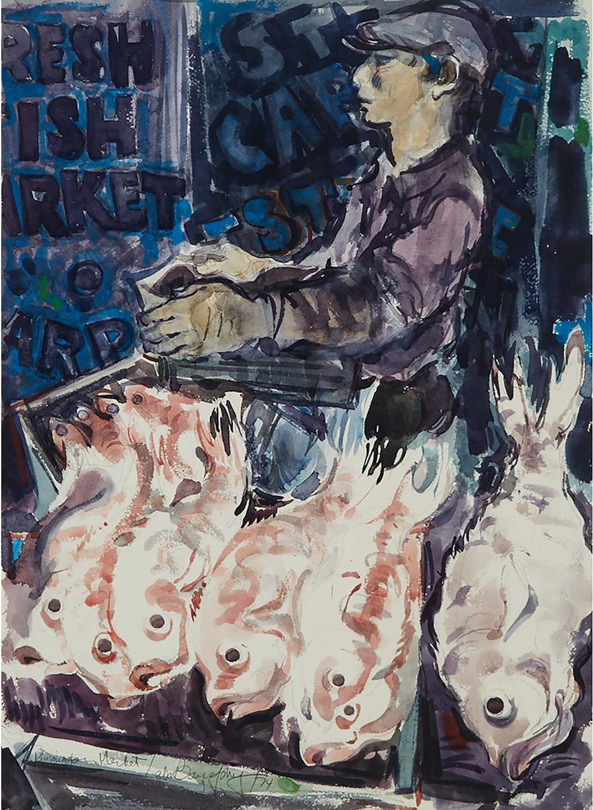 Aba Bayefsky (1923-2001) - Kensington Market, 1974