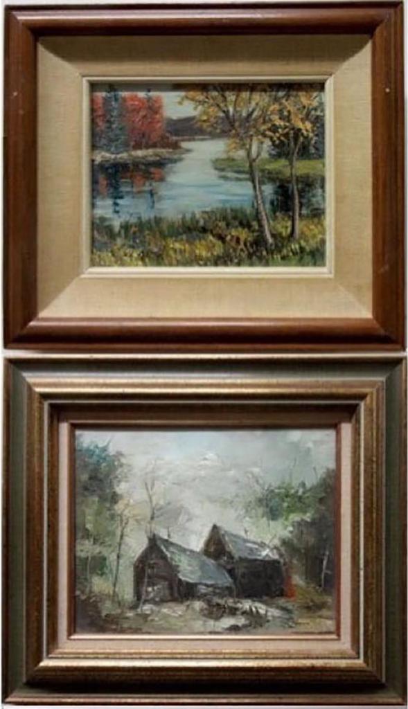 Sydney Martin Berne (1921-2013) - St. Martin River, P.Q.; Two Cabins