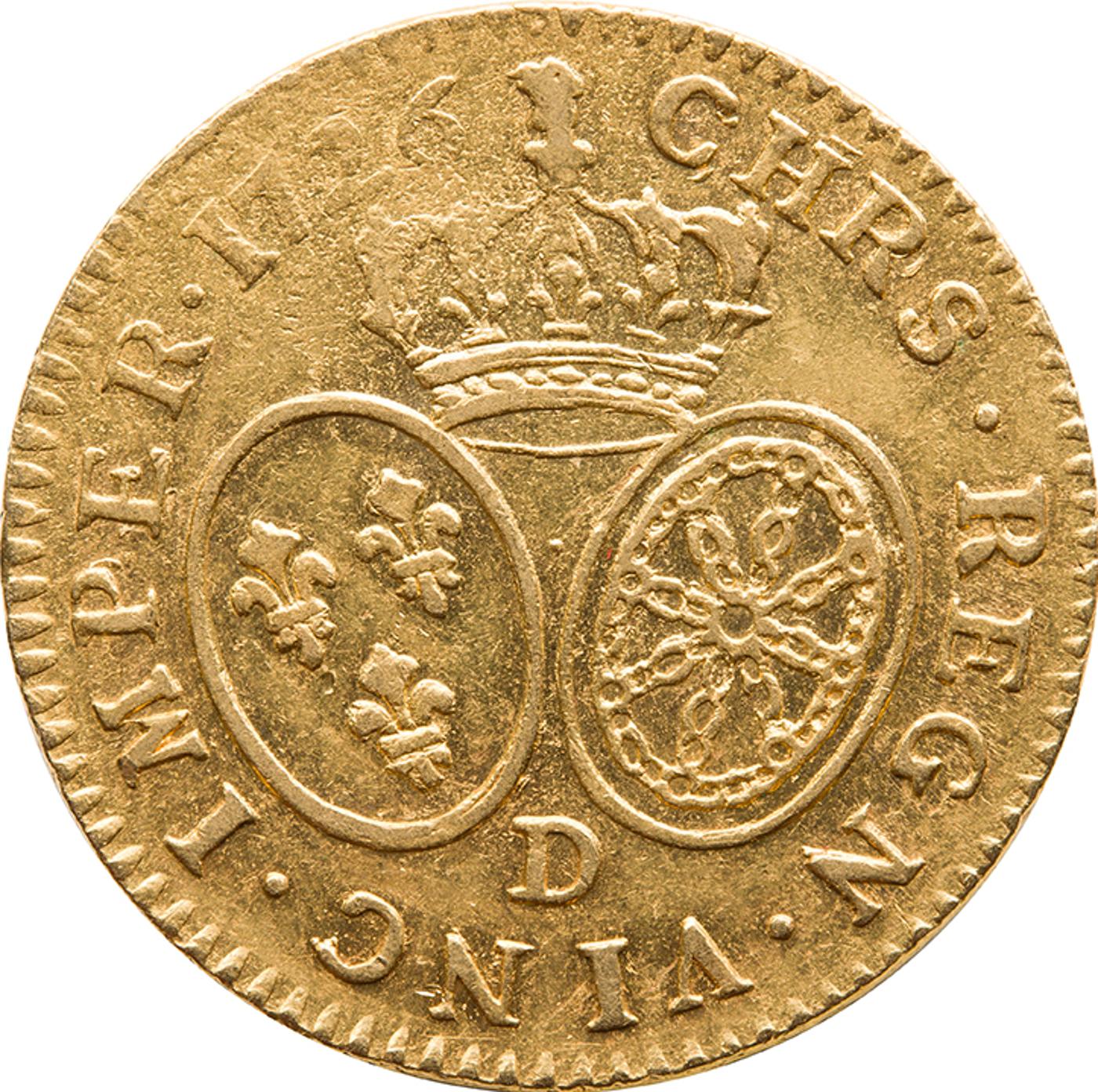 France - Louis XV Gold Louis d’Or 1726 D, Lyon Mint