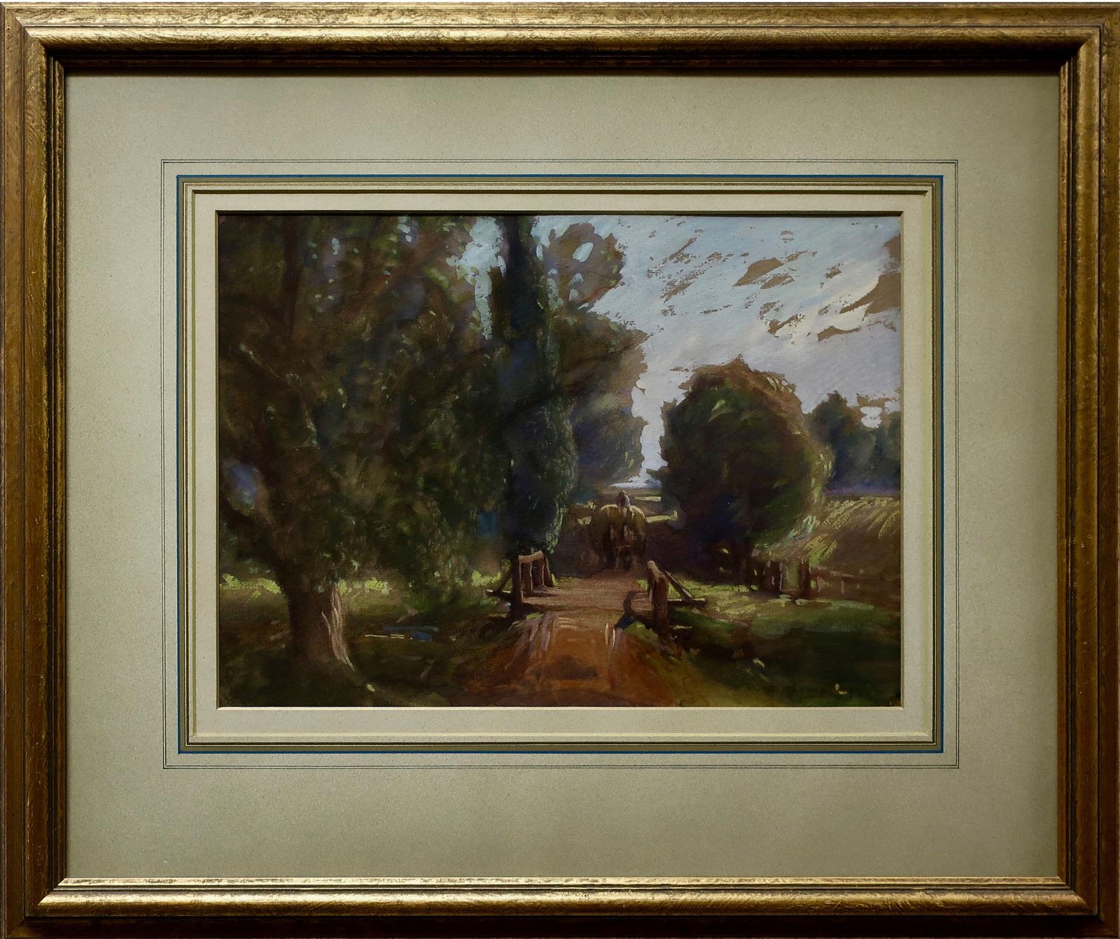 Georges Chavignaud (1865-1944) - Haywagon Approaching Bridge