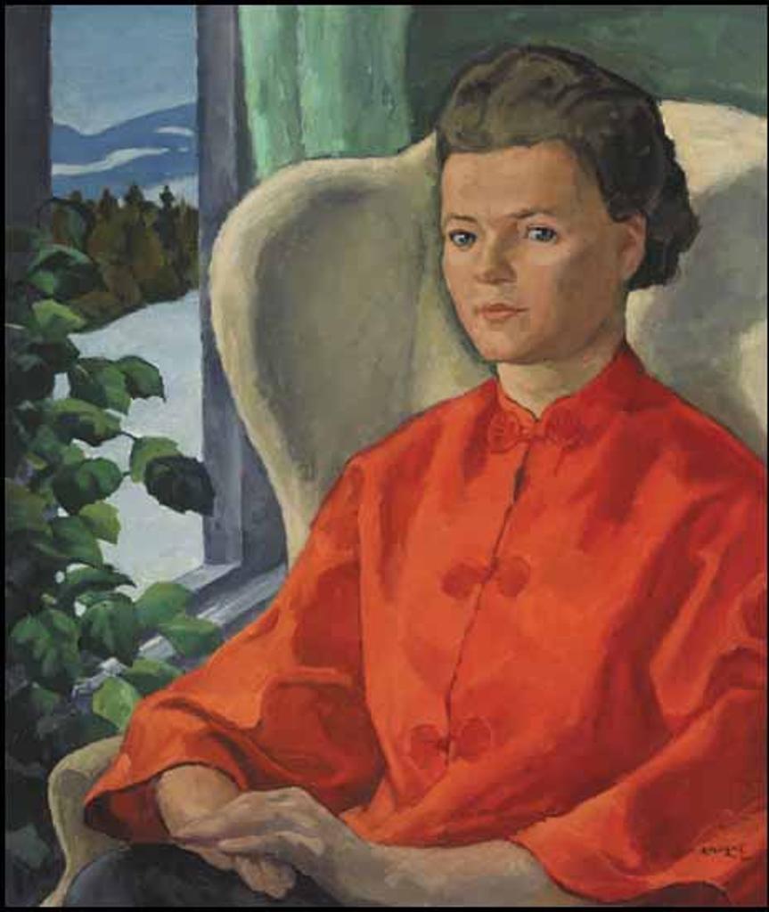 Edwin Headley Holgate (1892-1977) - Joan Green Visiting the Artist in Morin Heights