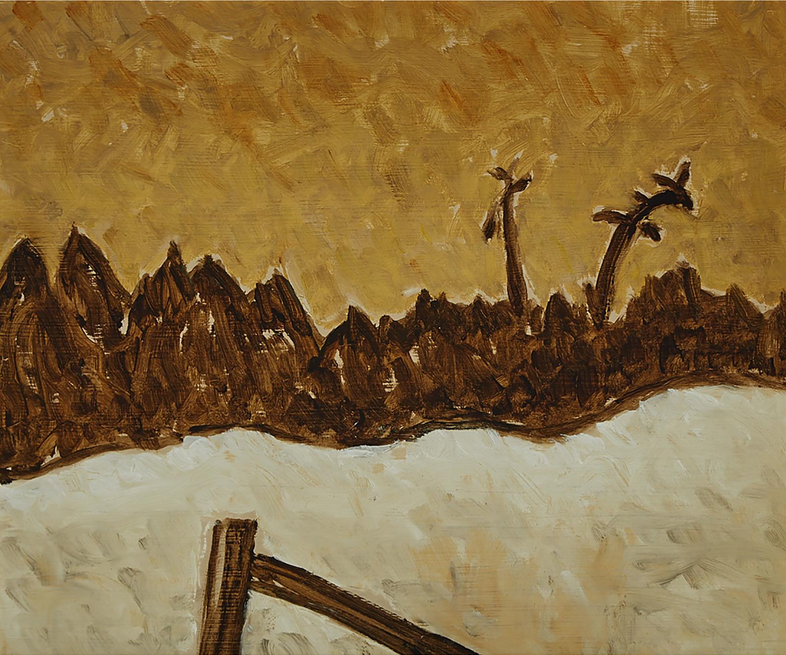 Barker Fairley (1887-1986) - Fence And Two Pines In Snow, 1966