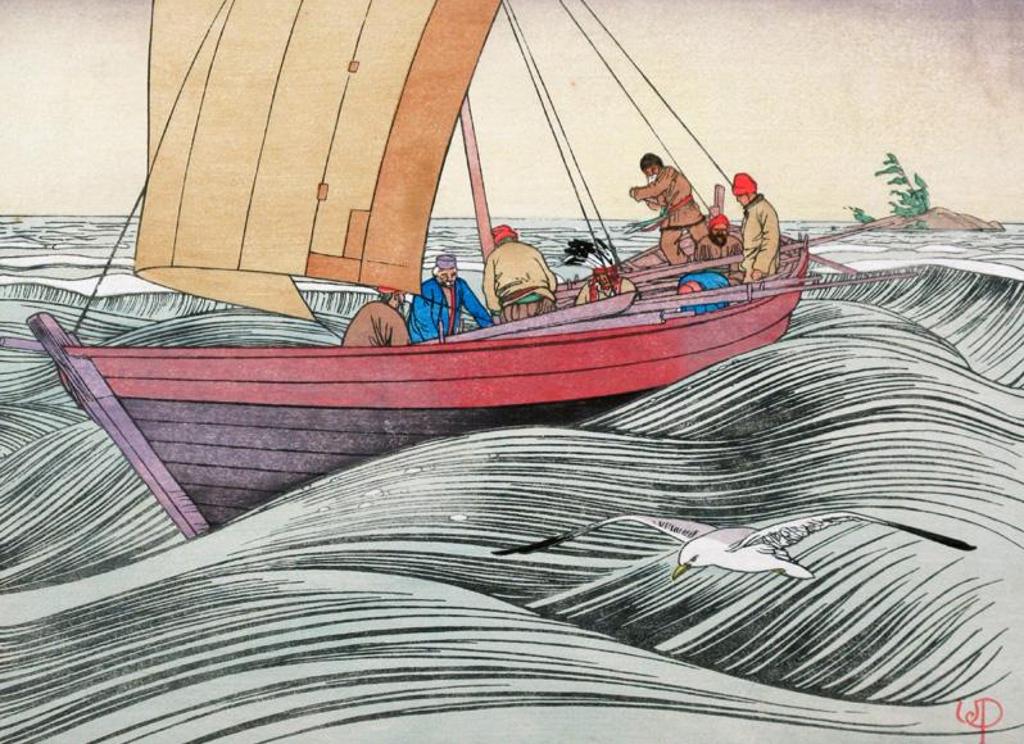 Walter Joseph (W.J.) Phillips (1884-1963) - York Boat On Lake Winnipeg; 1930