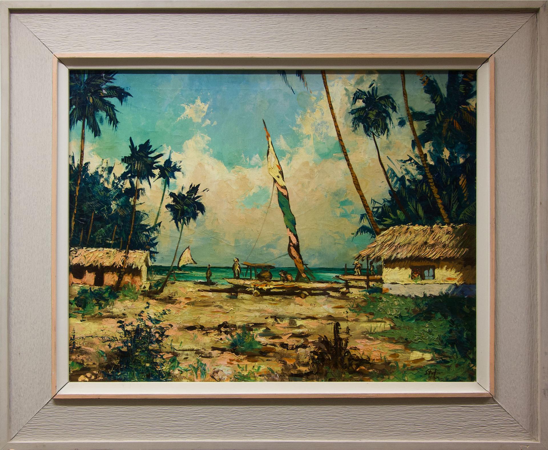 Stefano (Stefan) Angelo Falk - Tropical Beach With Hut