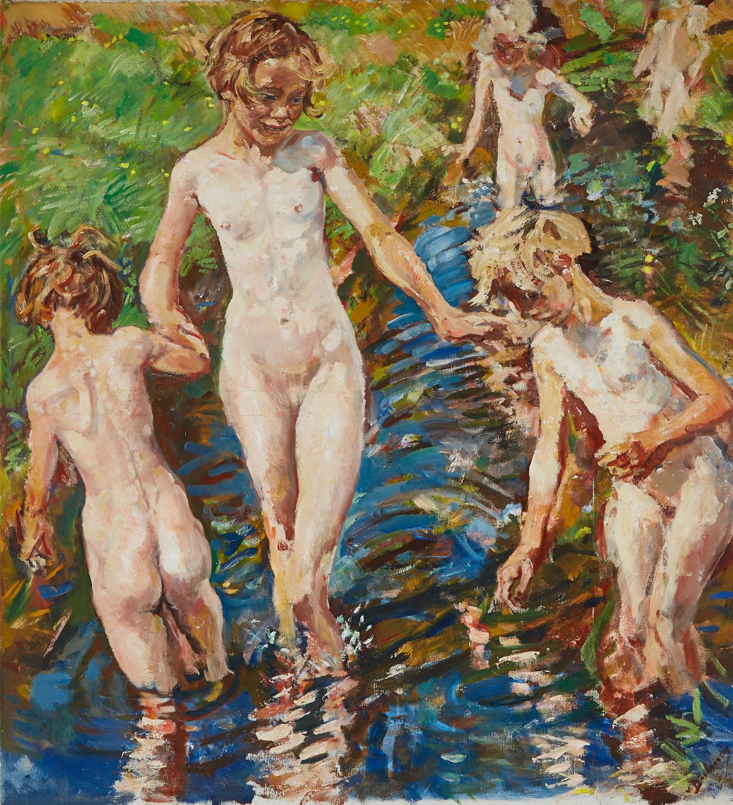 Erasmus Bernhard van Dulmen Krumpelman (1897-1987) - Bathing Girls (W. Jantje), Circa 1945