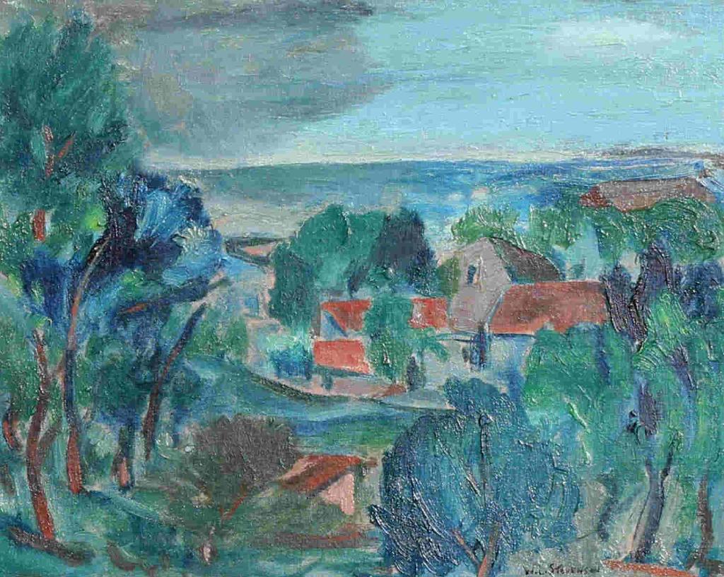 William Lewy Leroy Roy Stevenson (1905-1966) - Houses Near The Sea