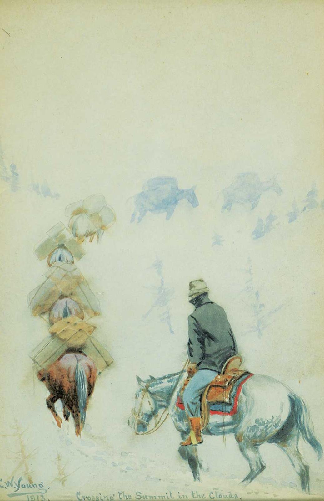 Charles Wurburton Young - Crossing the Summit in the Clouds