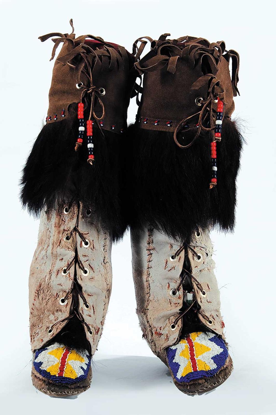 First Nations Basket School - Hair and Bead covered Mukluks