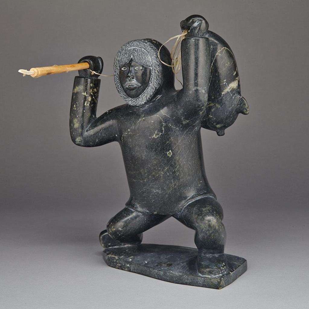 Pitseolak Niviaqsi (1947-2015) - Hunter With Harpoon And Avataq