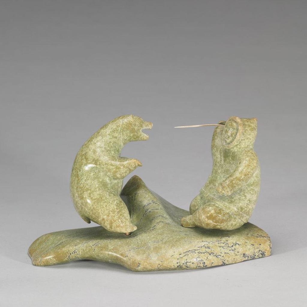 Eliyah Padluq (1941) - Hunter And Bear On A Base
