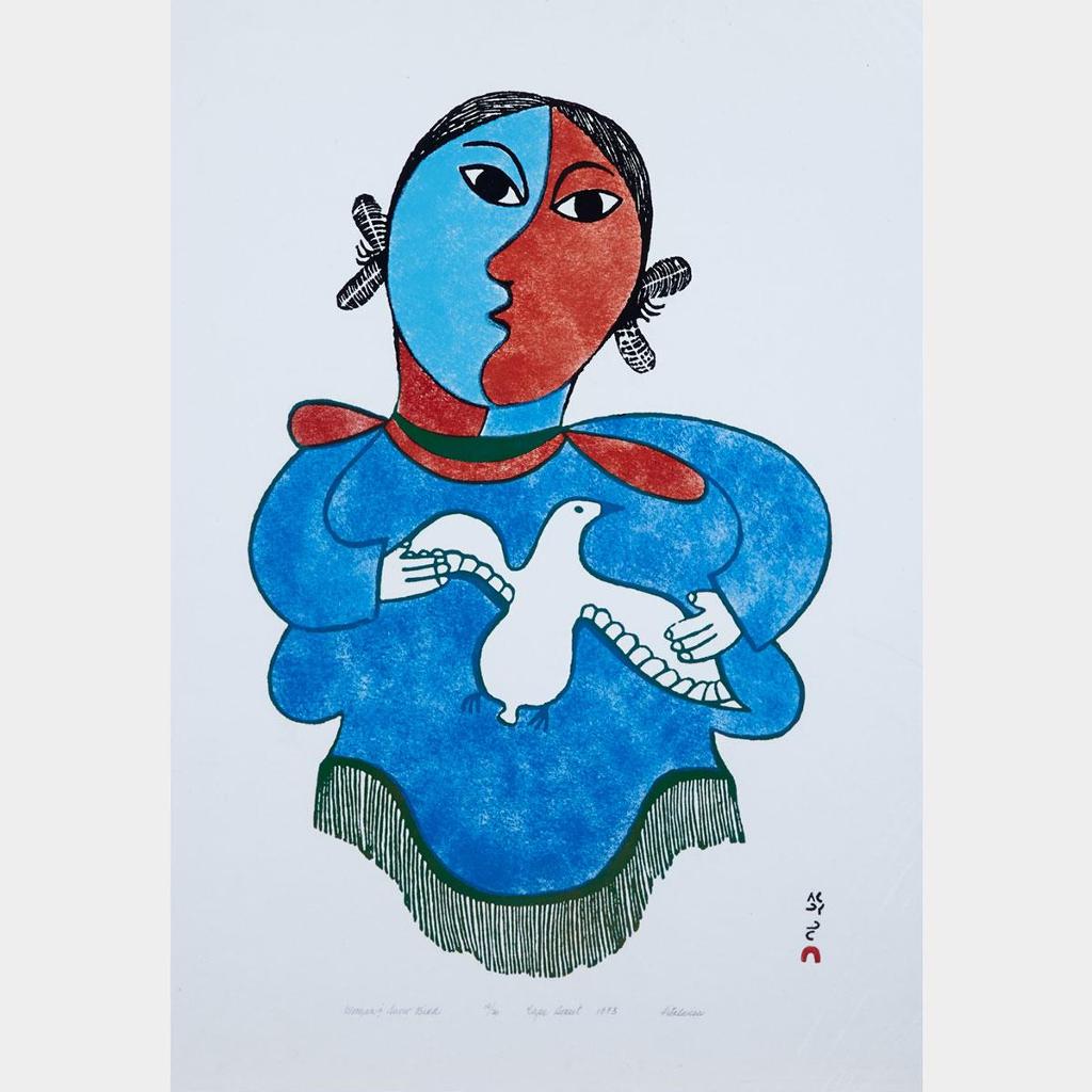 Pitaloosie Saila (1942-2021) - Woman And Snow Bird