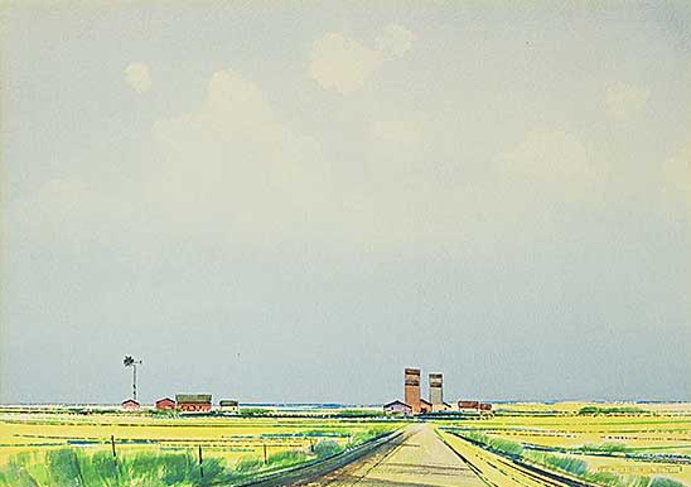 Robert Newton Hurley (1894-1980) - Untitled - Elevators at the End of the Road