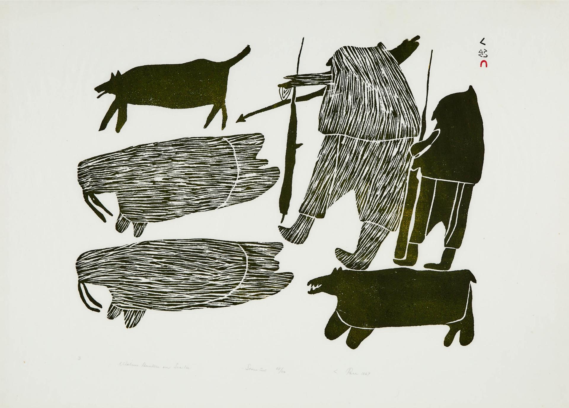 Parr (1893-1969) - Walrus Hunters On Sea Ice, 1967