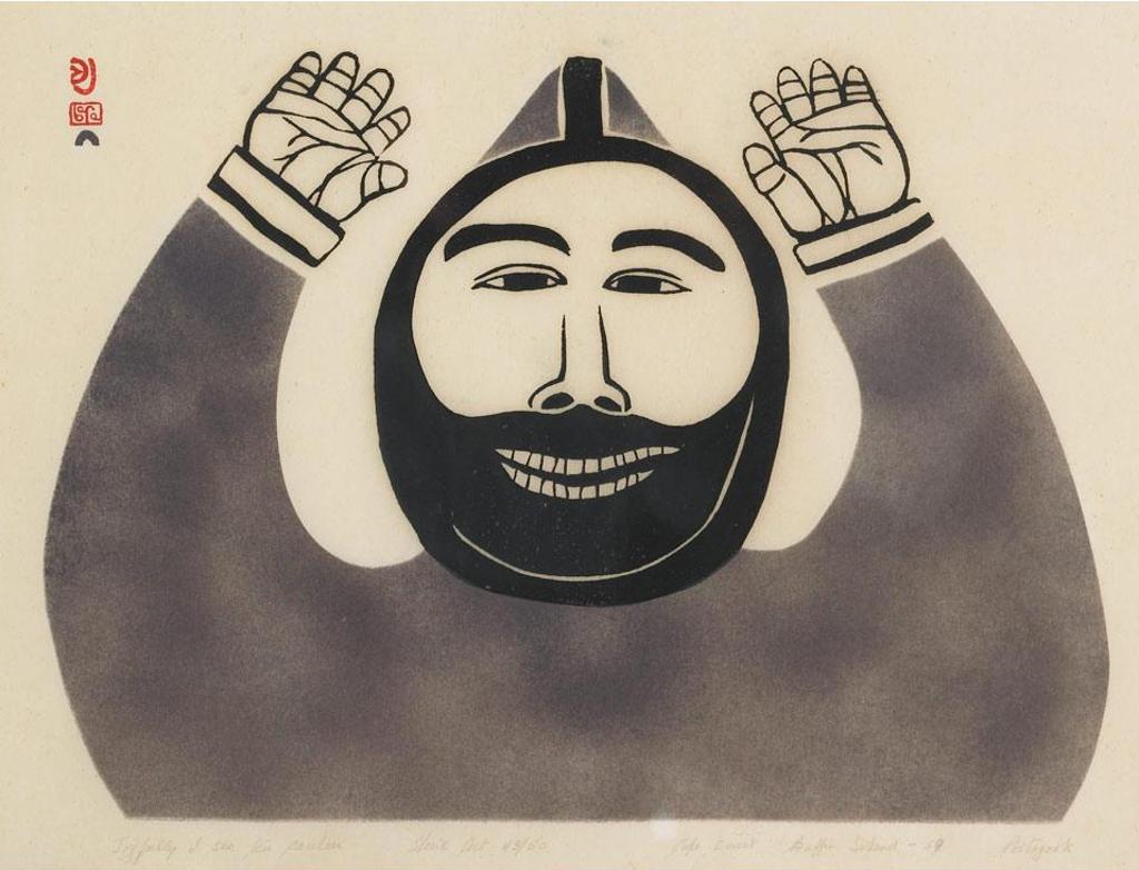 Pootoogook (1887-1958) - Joyfully I See Ten Caribou