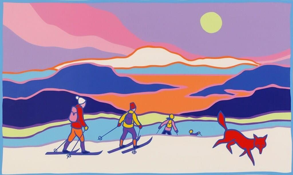 Ted Harrison (1926-2015) - Ski Trail; 1992