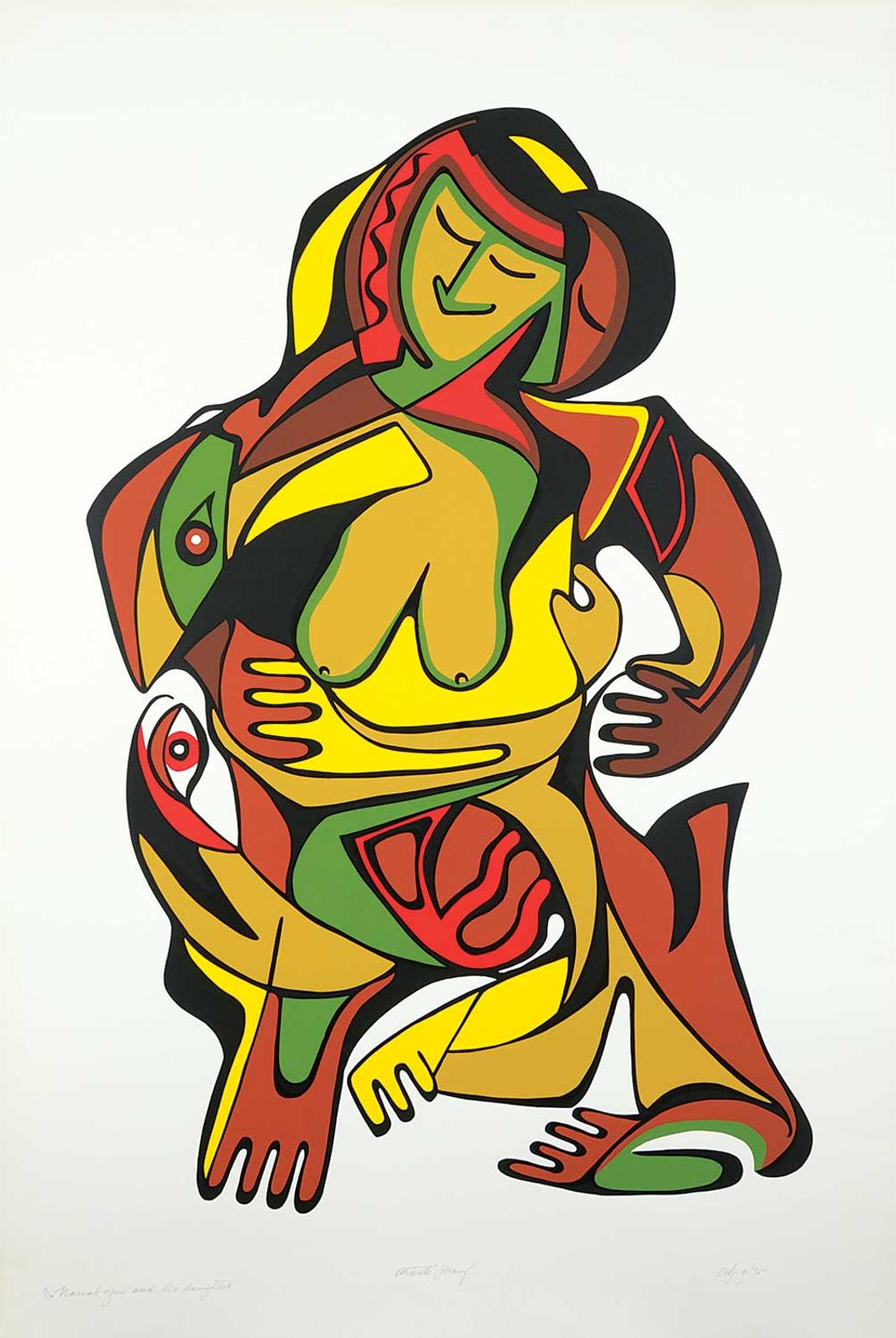 Daphne Odjig (1919-2016) - Nanabajou and His Daughter #Artist's Proof